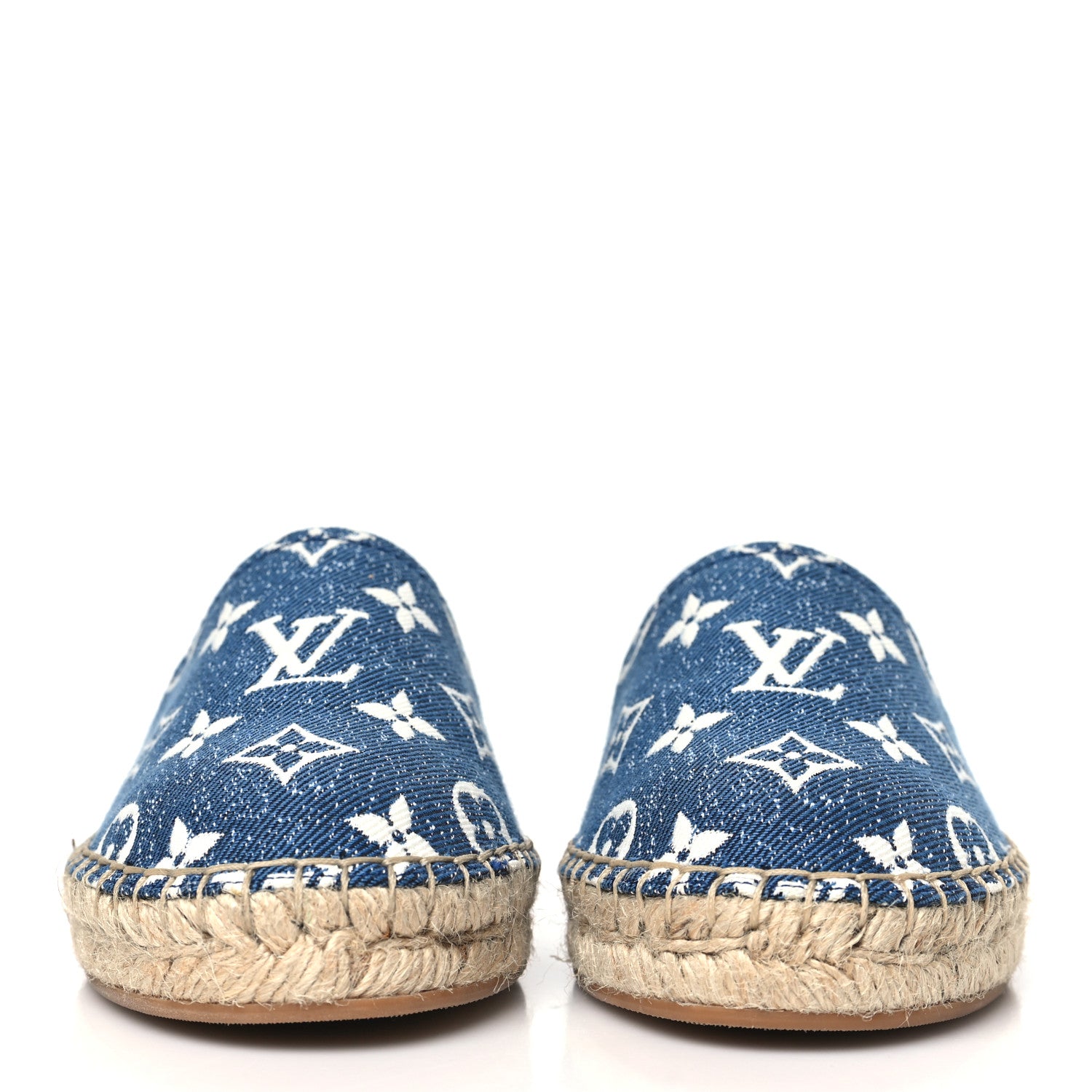 Louis Vuitton Monogram Denim Starboard Espadrille Flats 35 Blue 2 of 8