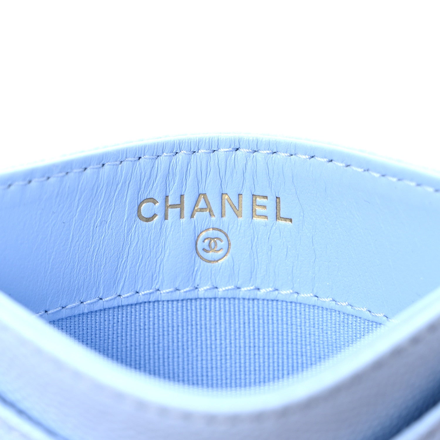 Chanel Caviar Quilted Card Holder Light Blue 6 of 8