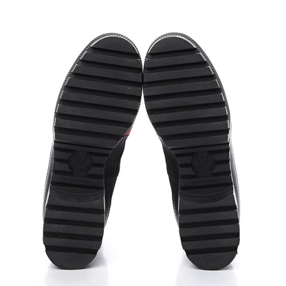 Louis Vuitton Suede Calfskin Damier Azur Overcloud Platform Desert Boots 36.5 Black 5 of 10