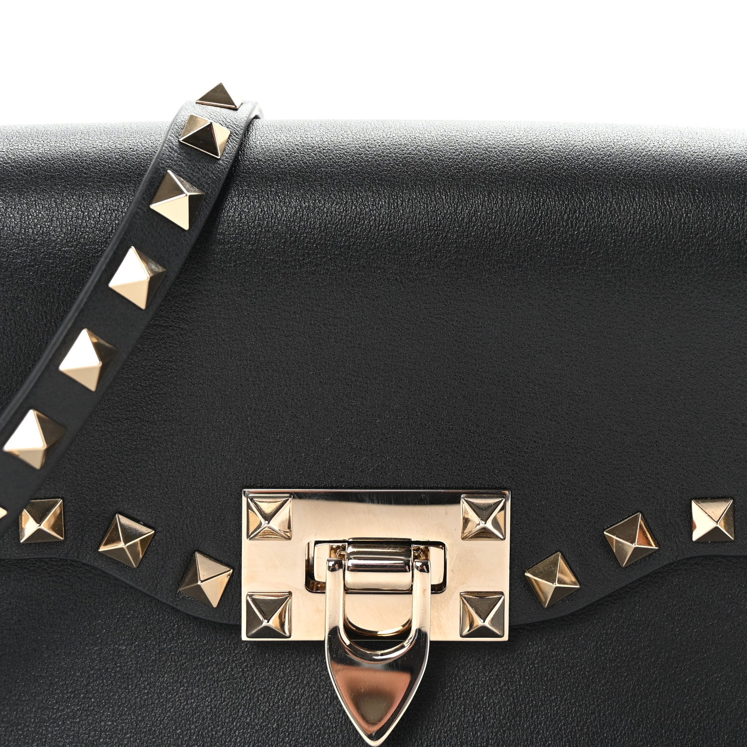 Valentino Garavani Vitello Medium Rockstud Flip Lock Crossbody Bag Black 7 of 9