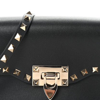 Valentino Garavani Vitello Medium Rockstud Flip Lock Crossbody Bag Black 7 of 9