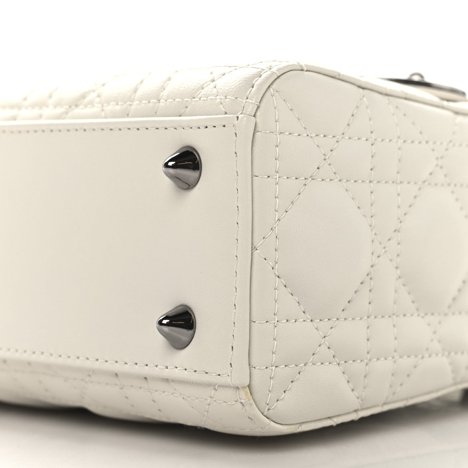 Christian Dior Lambskin Cannage Small My ABCDior Lady Dior White 10 of 11