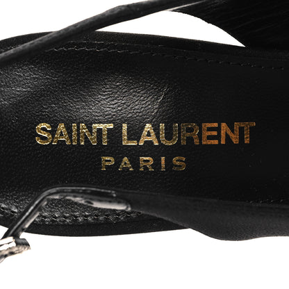 Saint Laurent Crepe Satin Opyum Crystal Slingback Pump 36.5 Black 9 of 10