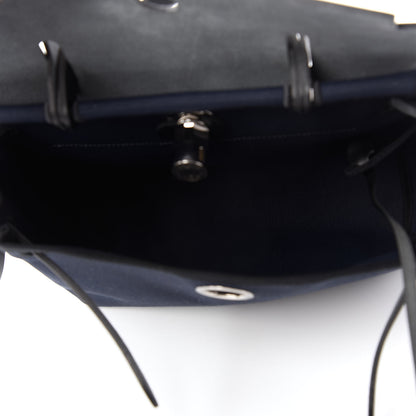 Hermes Military Toile Vache Hunter Herbag Zip PM 31 Black Bleu Indigo 5 of 9