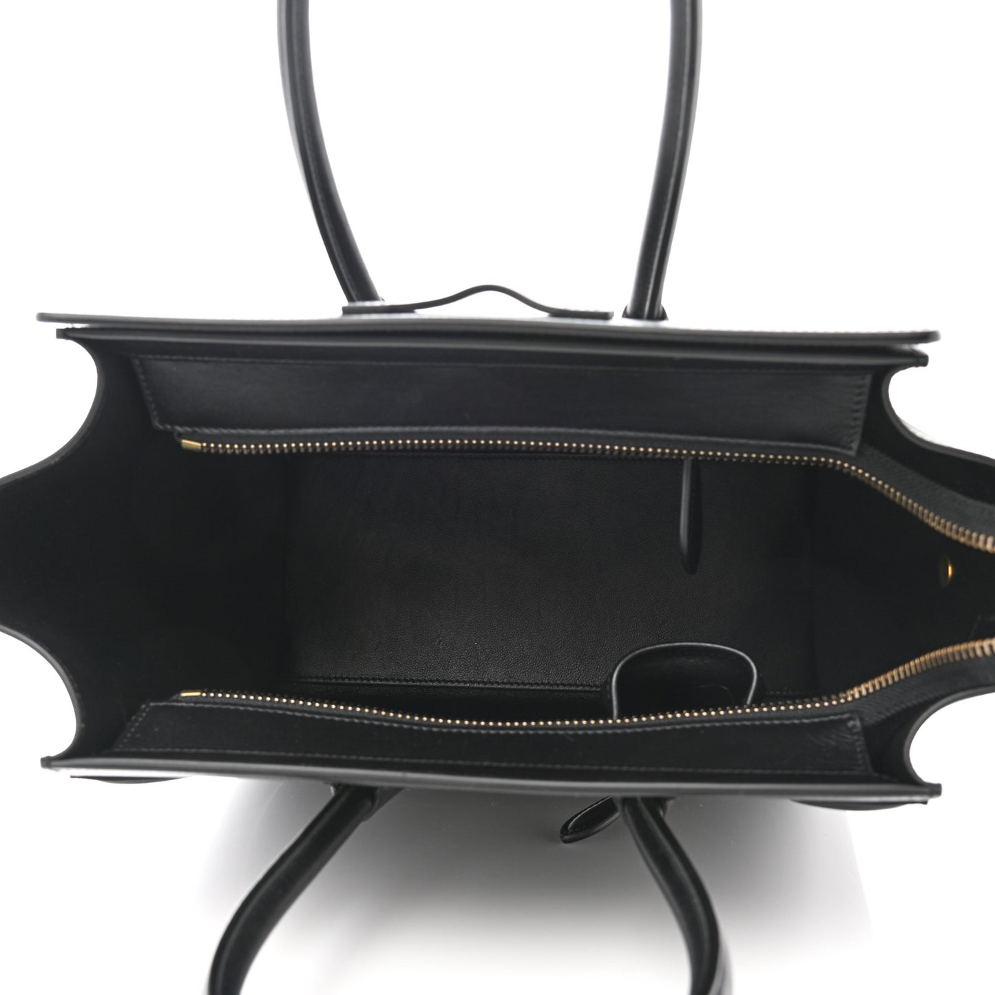 Smooth Calfskin Multicolor Double Stitching Micro Luggage Black