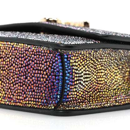 Jimmy Choo Suede Crystal Varenne Chain Shoulder Bag Black Ultraviolet 9 of 10