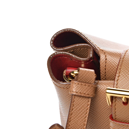 Prada Saffiano Cuir Buckle Tote Caramel 12 of 14