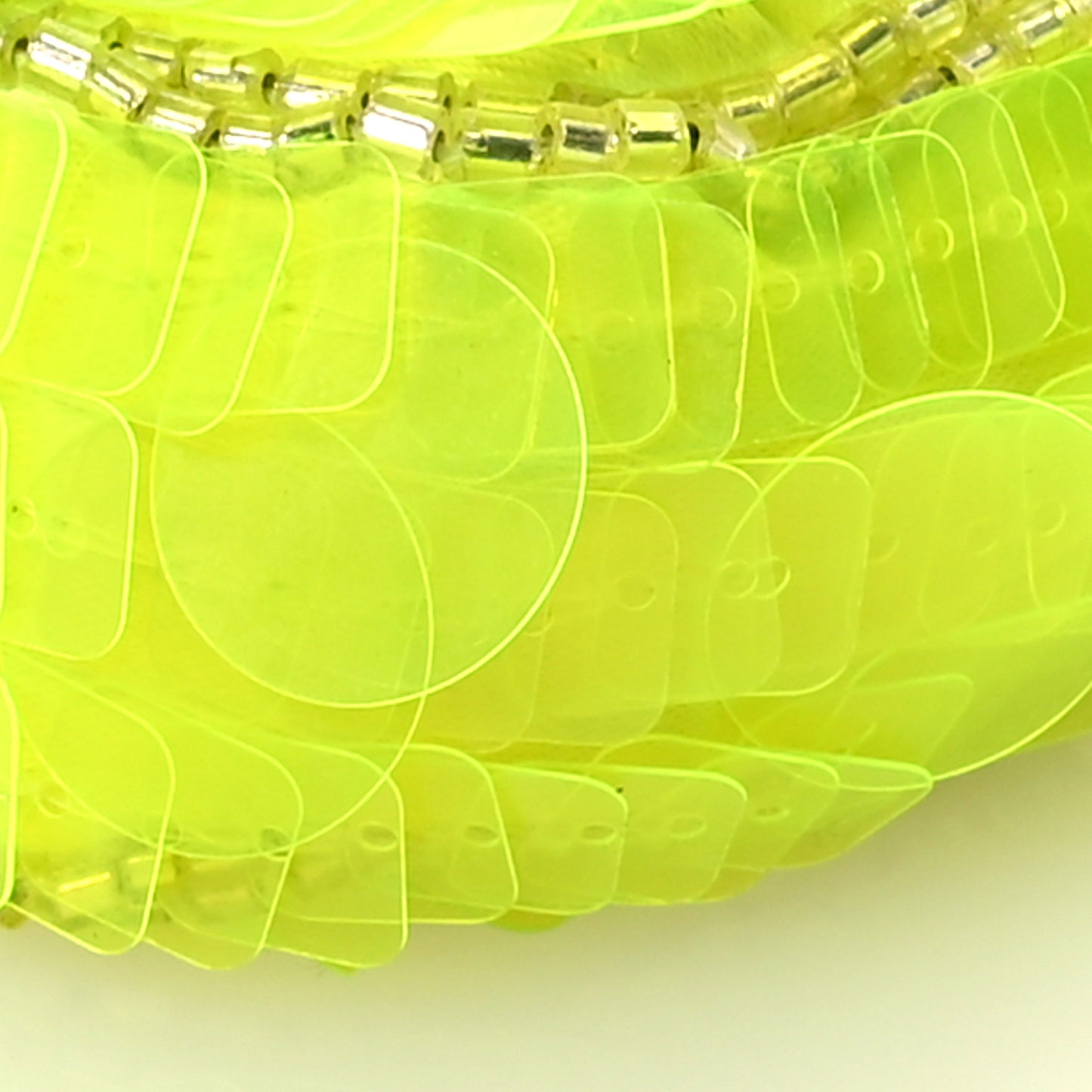 Transparent Paillettes Vitello King Nano Maxi Buckle Baguette Charm Yellow Fluo