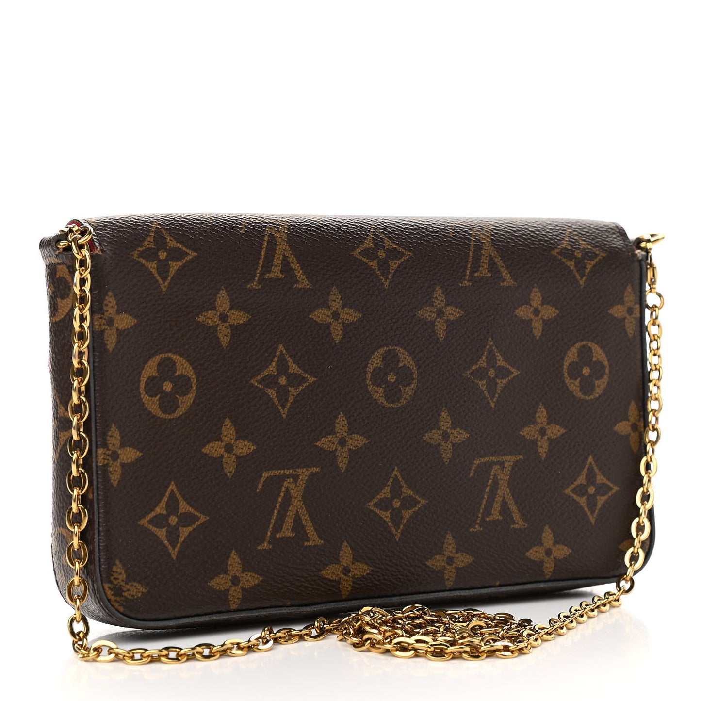 Monogram Pochette Felicie Chain Wallet Fuchsia
