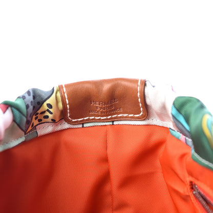 Hermes Silk On A Summer Day Fourbi 25 MM Pouch Tosca Bleu Paon 7 of 8