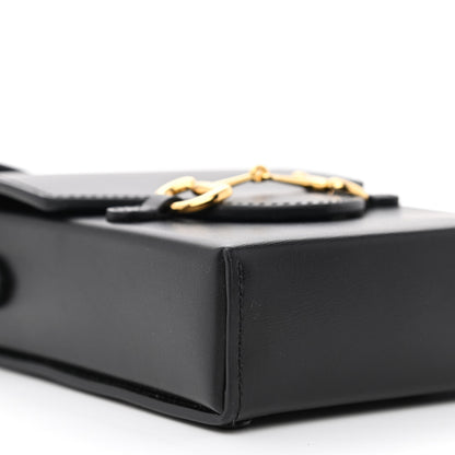 Gucci Boarded Plutone Calfskin Mini Horsebit 1955 Crossbody Bag Black 9 of 11