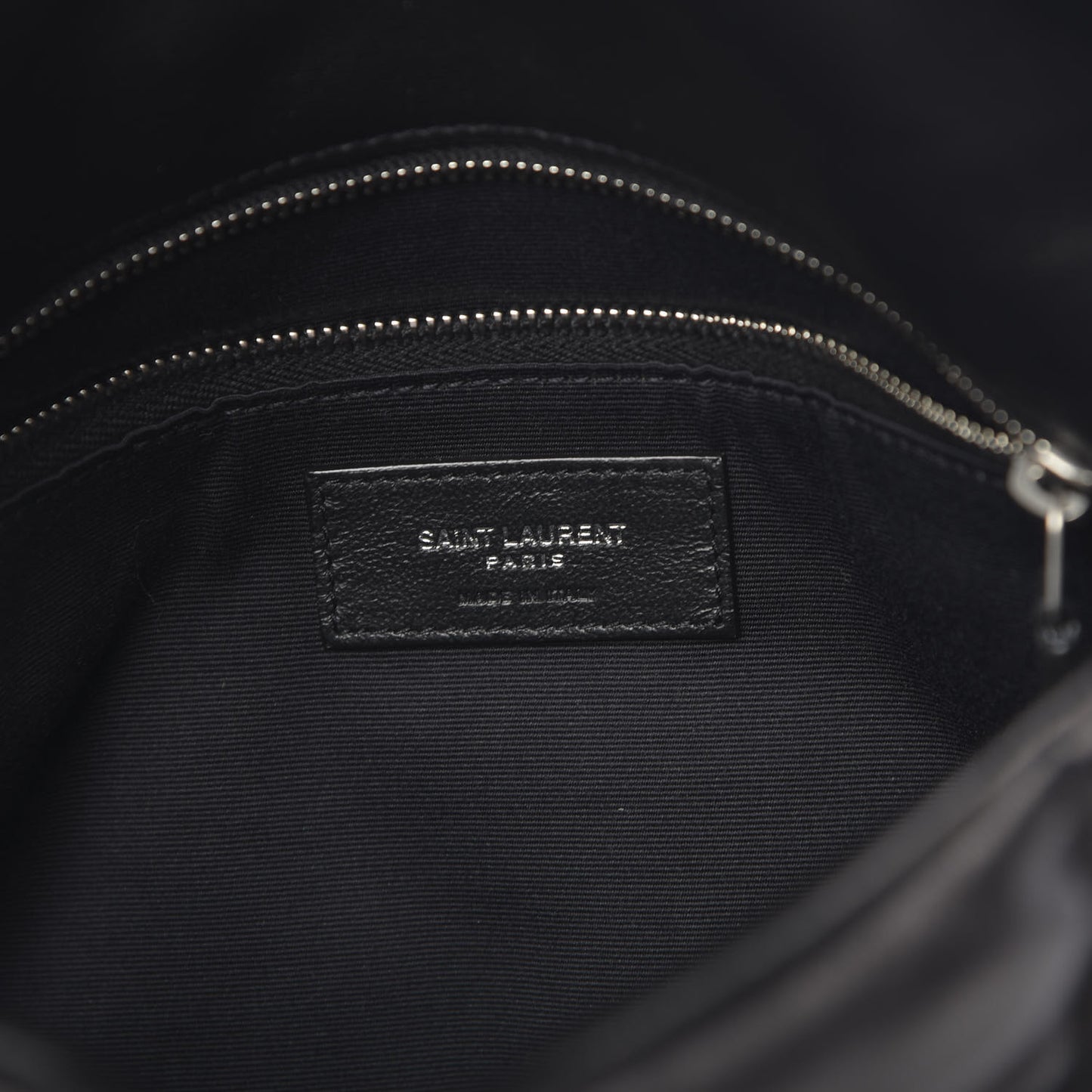 Lambskin Quilted Small Loulou Puffer Monogram Chain Satchel Black