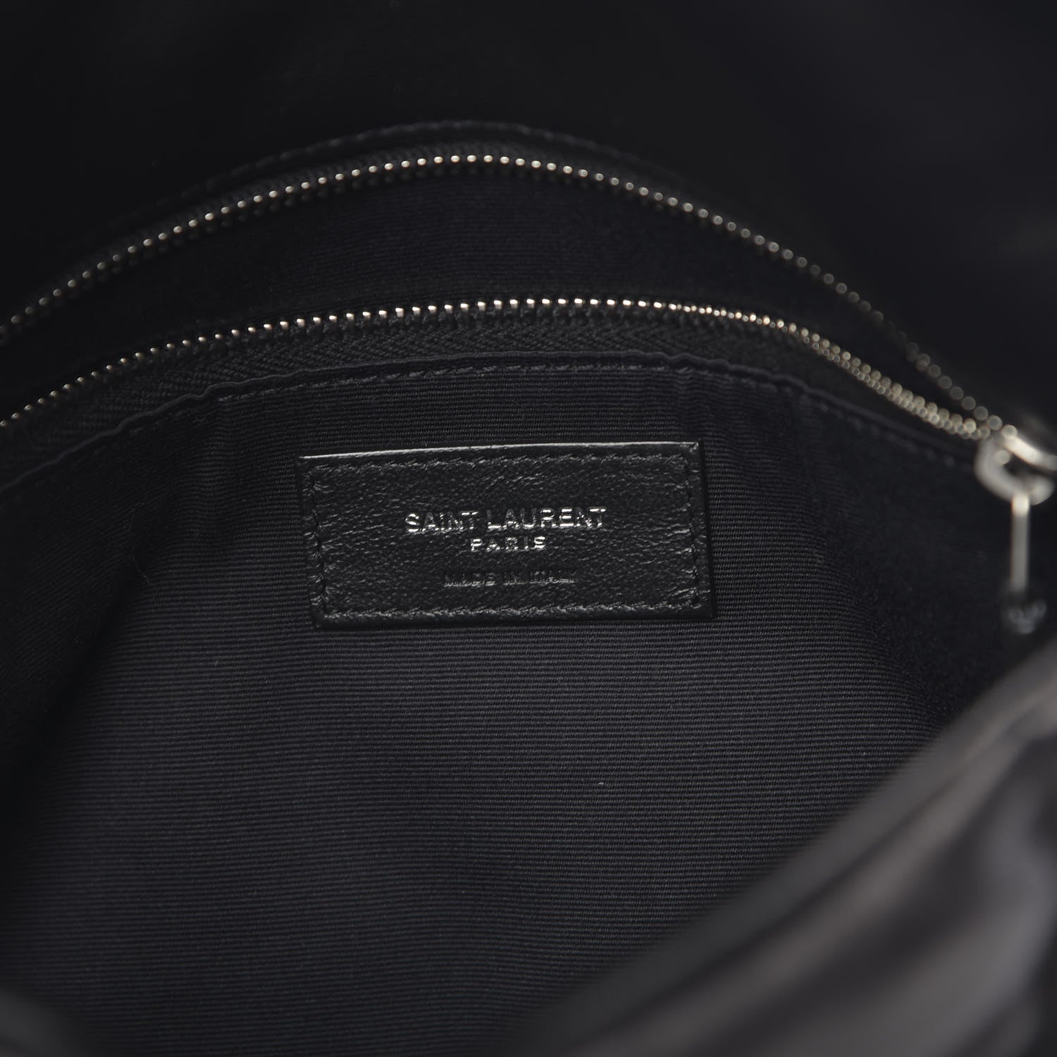 Saint Laurent Lambskin Quilted Small Loulou Puffer Monogram Chain Satchel Black 6 of 9