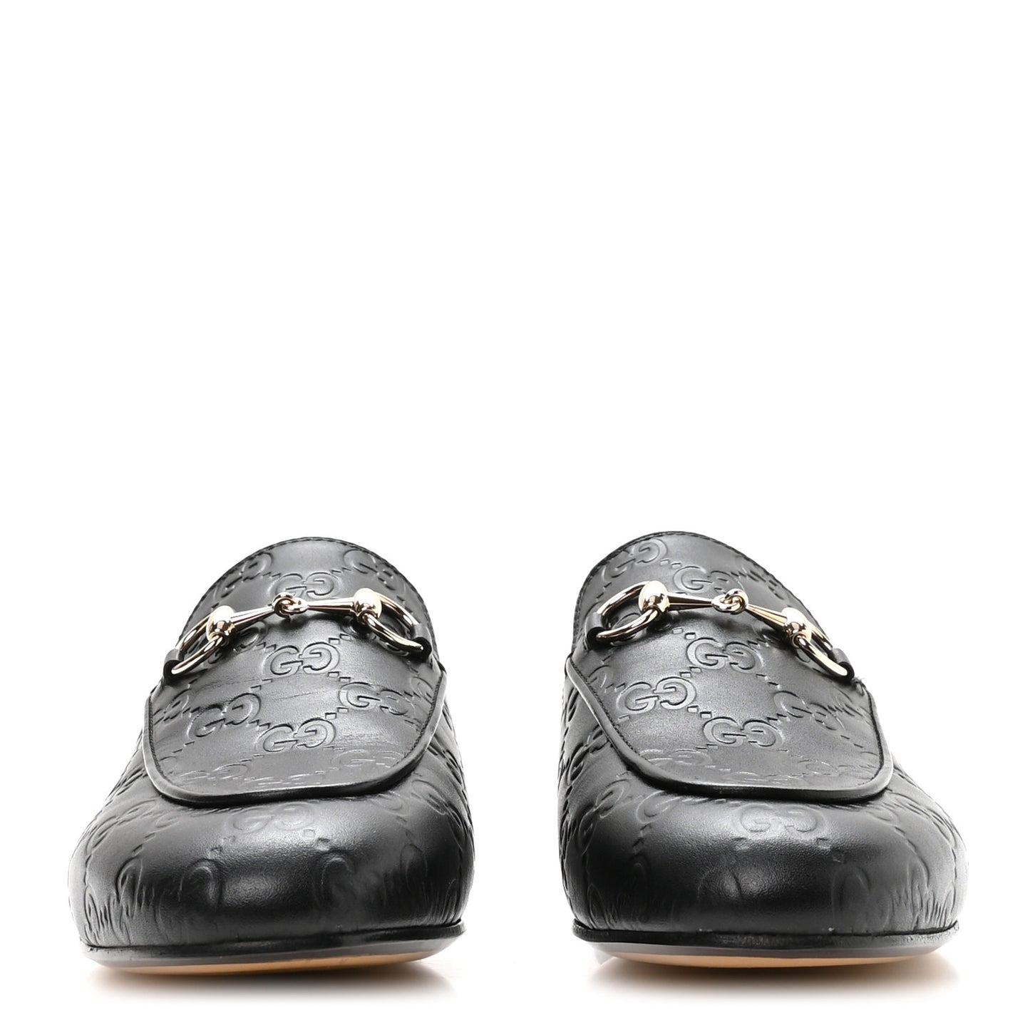Glamour Calfskin Guccissima Womens Princetown Slippers 36.5 Black