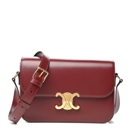 Celine Shiny Calfskin Medium Triomphe Light Burgundy 1 of 10