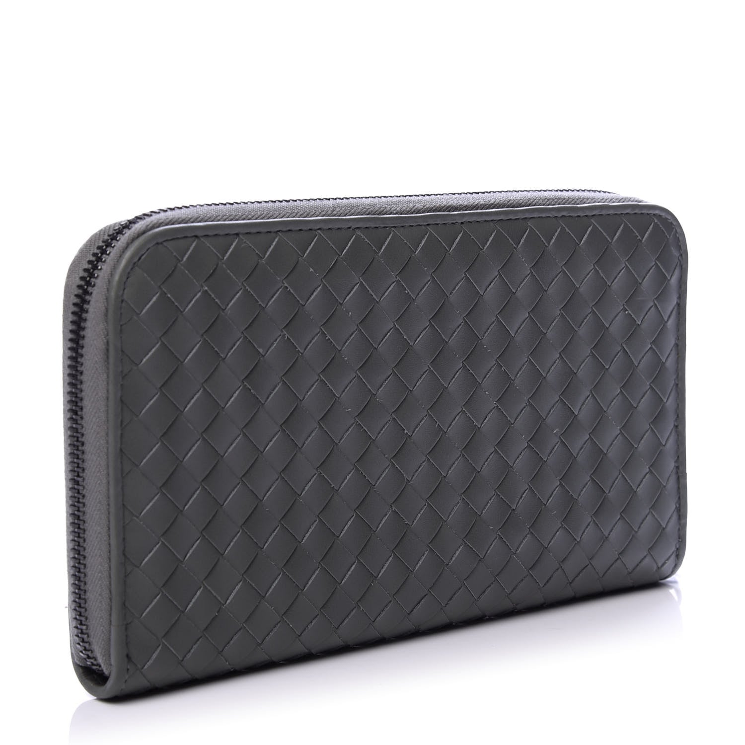 Bottega Veneta Nappa Intrecciato Zip Around Wallet Kaki Fondente 3 of 6