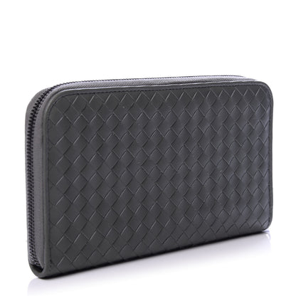 Bottega Veneta Nappa Intrecciato Zip Around Wallet Kaki Fondente 3 of 6