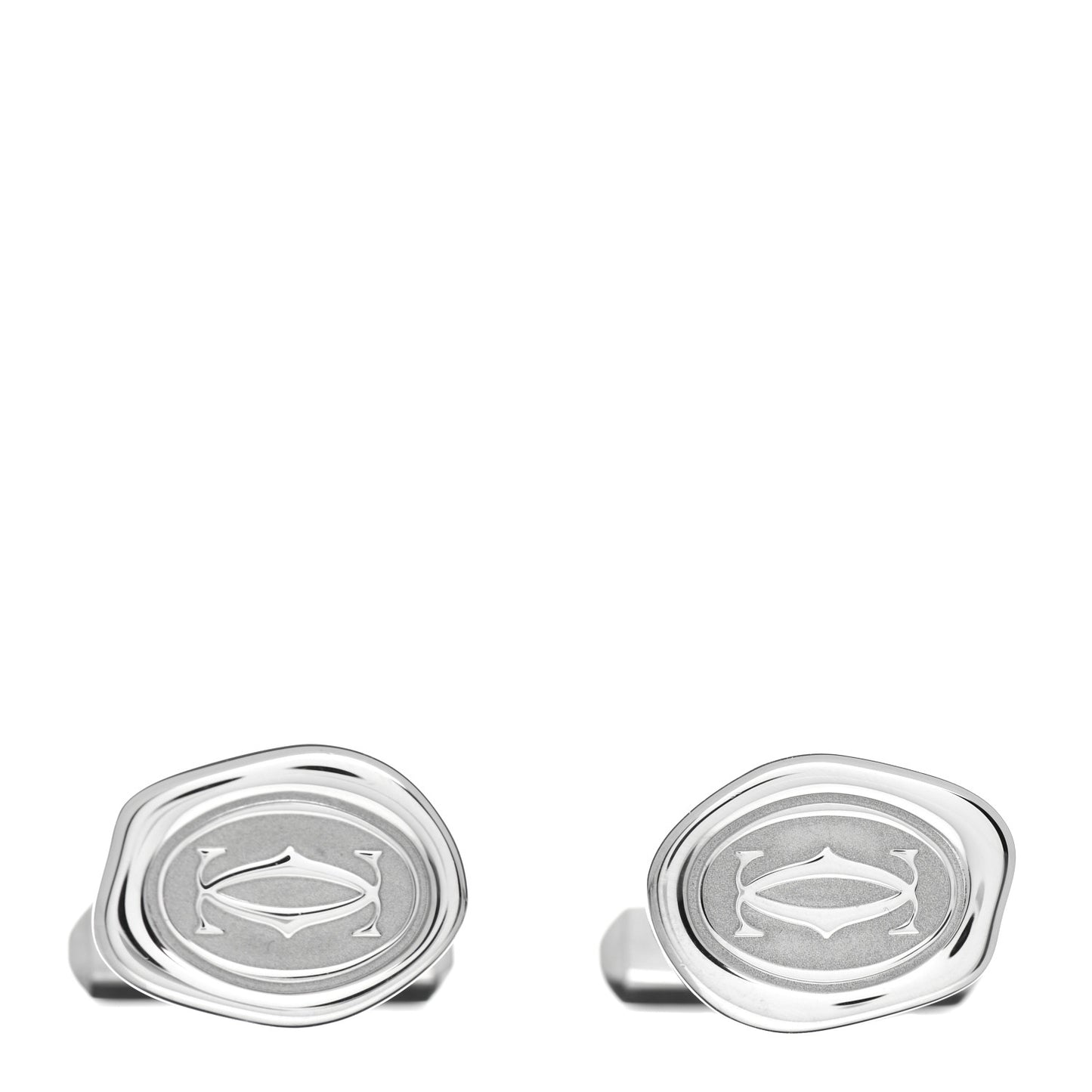 Sterling Silver Palladium Finish Wax Seal Motif Cufflinks