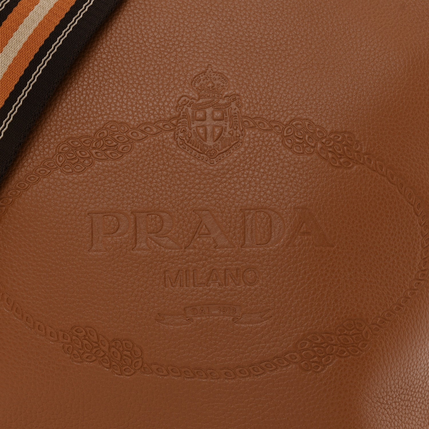 Prada Vitello Phenix Logo Hobo Caramel 7 of 9