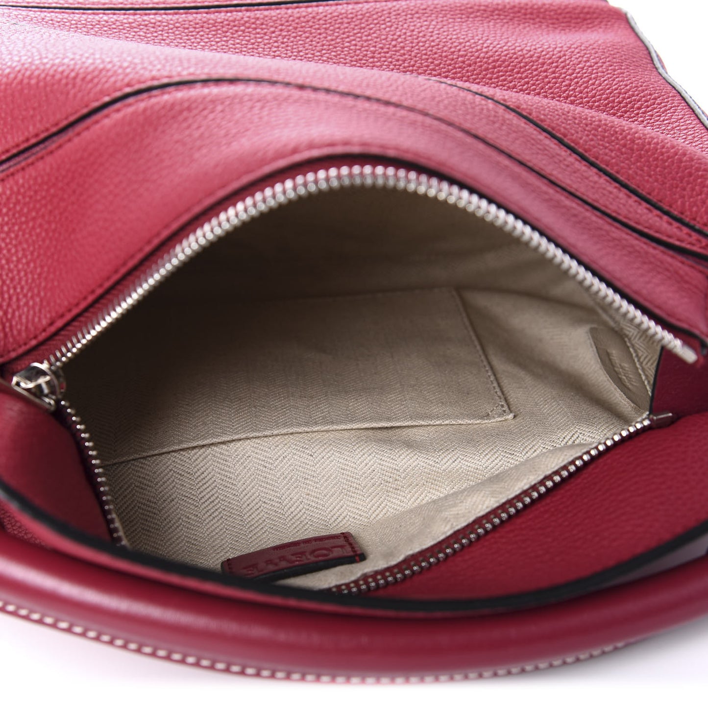 Calfskin Small Puzzle Bag Raspberry