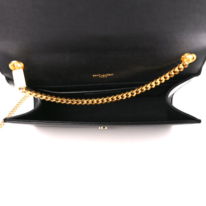 Saint Laurent Grain De Poudre Medium Classic Monogram Kate Satchel Black 5 of 12