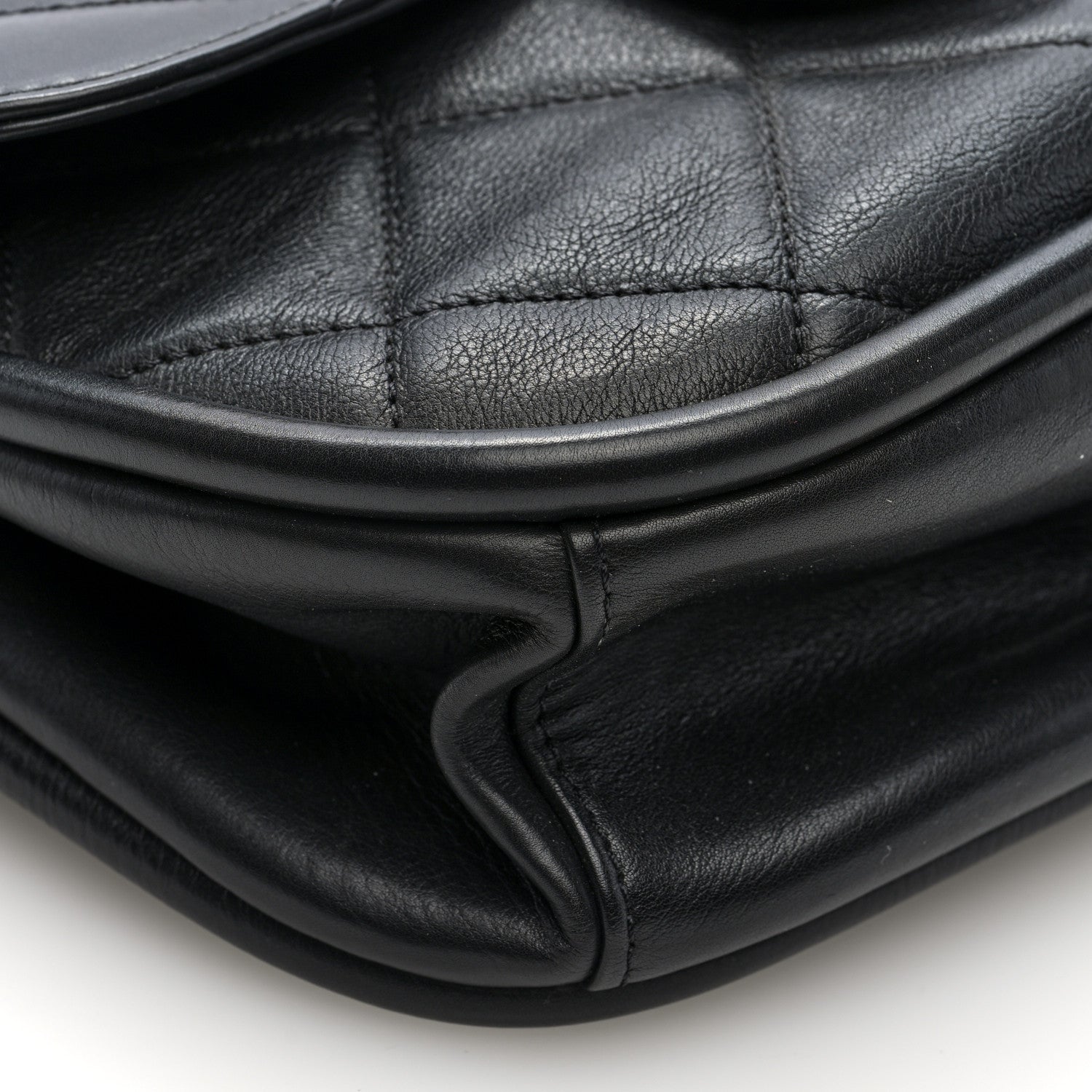 Chanel Lambskin Quilted Mini Chain Flap Messenger Bag Black 9 of 10