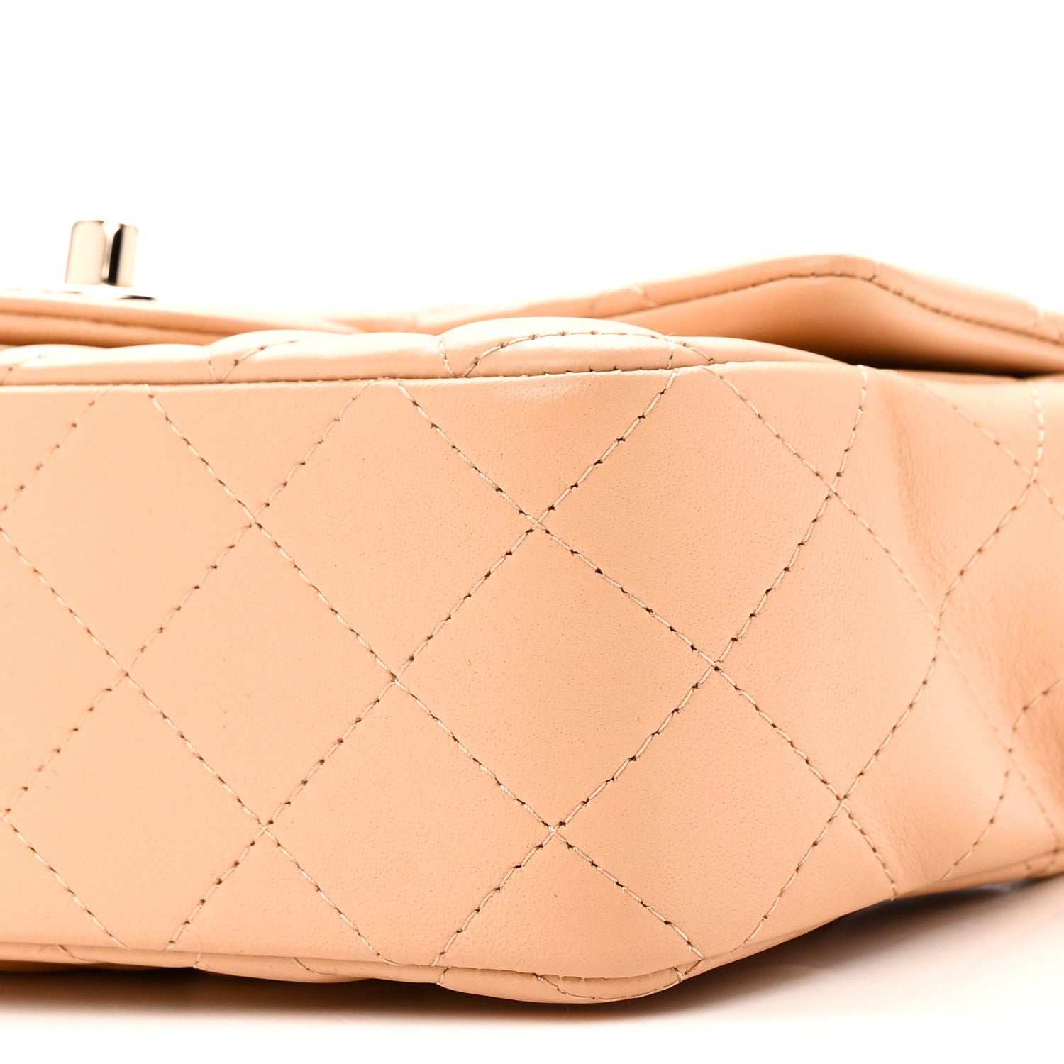 Chanel Lambskin Quilted Mini Rectangular Flap Beige 10 of 11