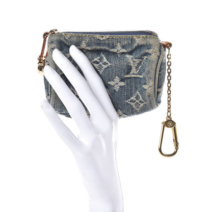 Louis Vuitton Monogram Denim Pochette Speedy PM Key Holder Blue 2 of 9
