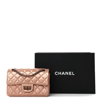Chanel Metallic Grained Calfskin Quilted 2.55 Reissue Mini Flap Copper Pink 12 of 12