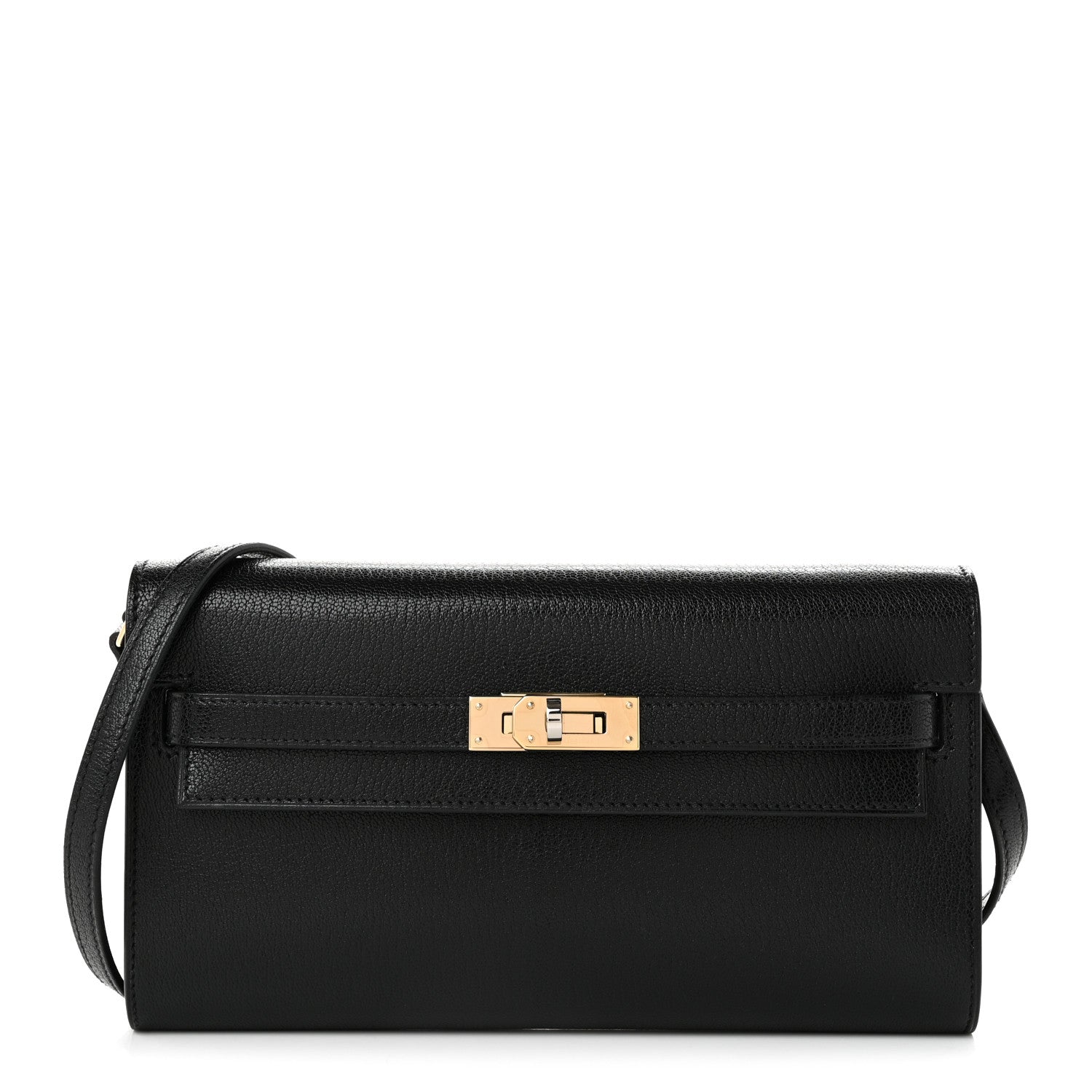 Hermes Chevre Chamkila Kelly Wallet To Go Black 1 of 10
