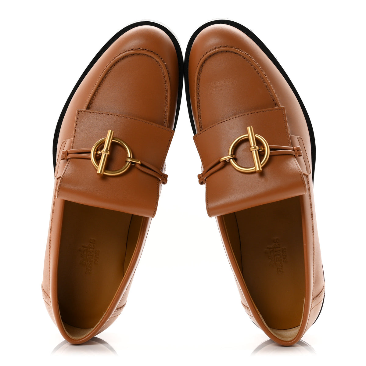 Calfskin Womens Impact Loafers 37.5 Naturel