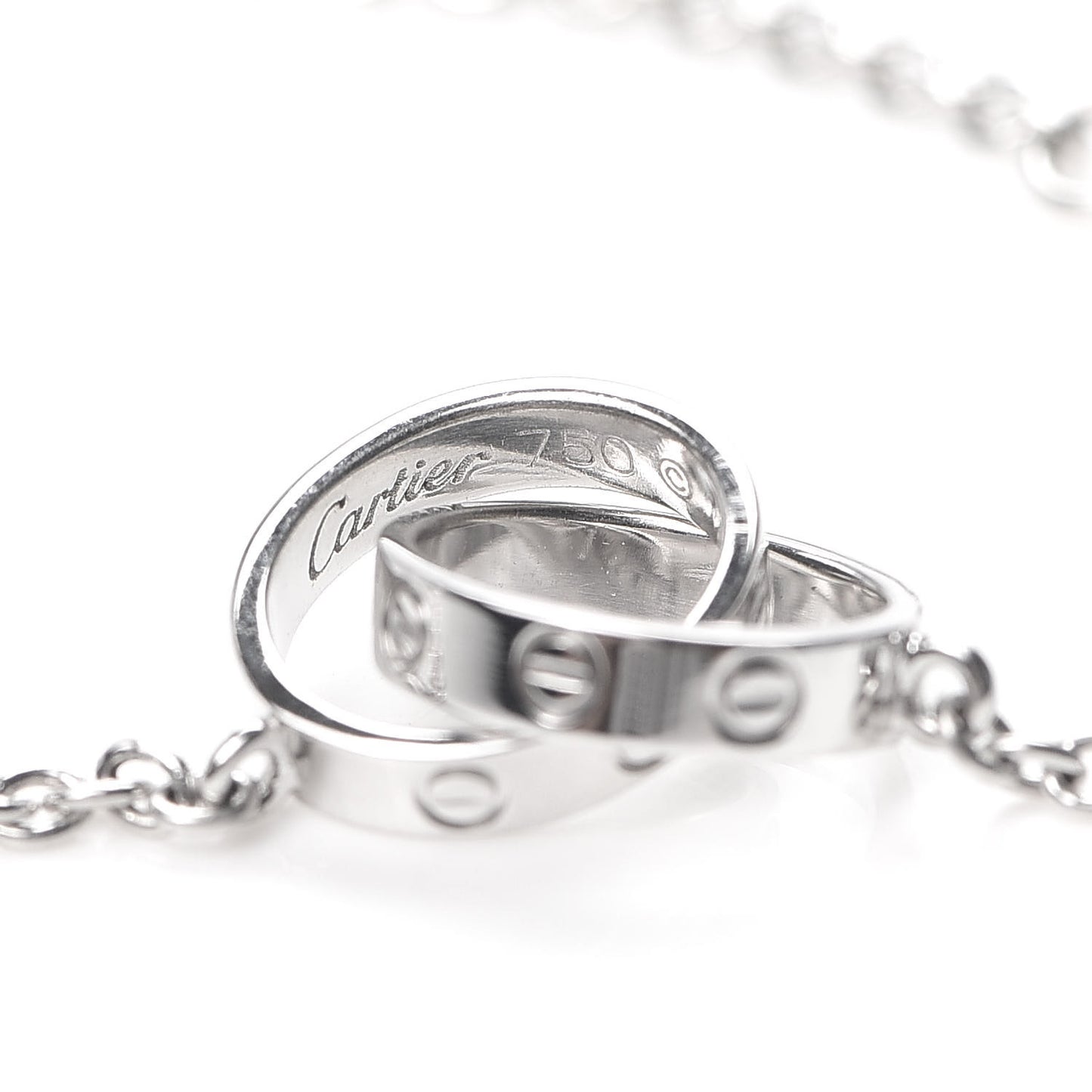 18K White Gold Interlocking LOVE Necklace