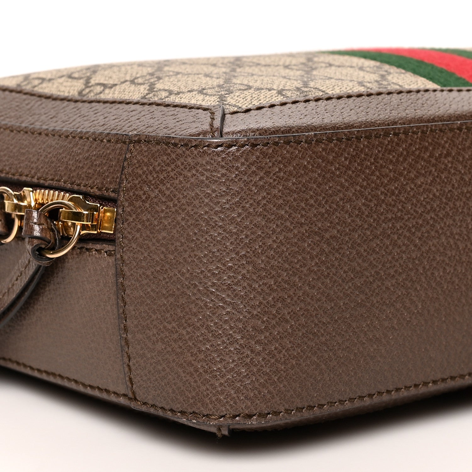 Gucci GG Supreme Monogram Web Small Ophidia Top Handle Shoulder Bag Brown 10 of 12