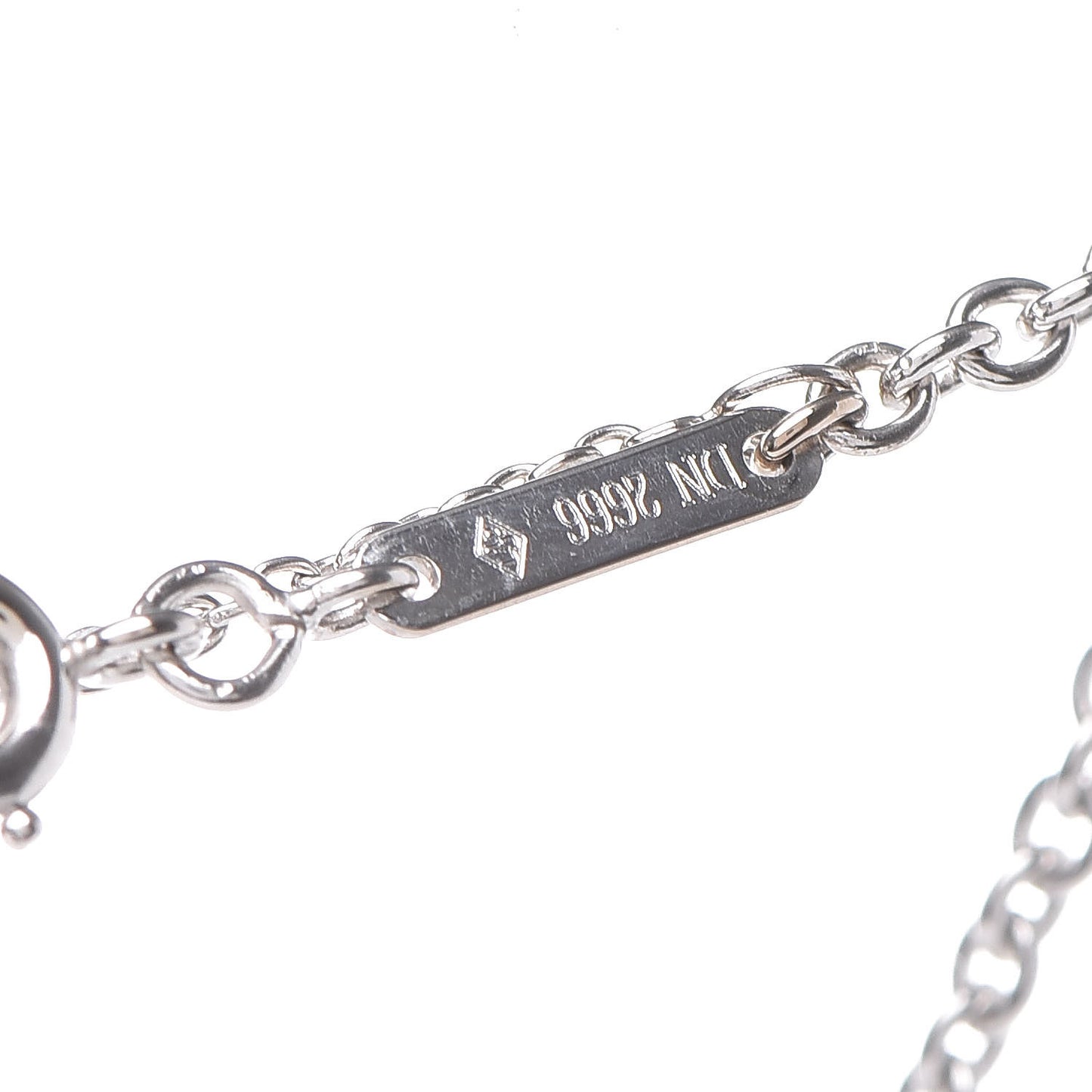 18K White Gold Diamond Heart Double C Pendant Necklace