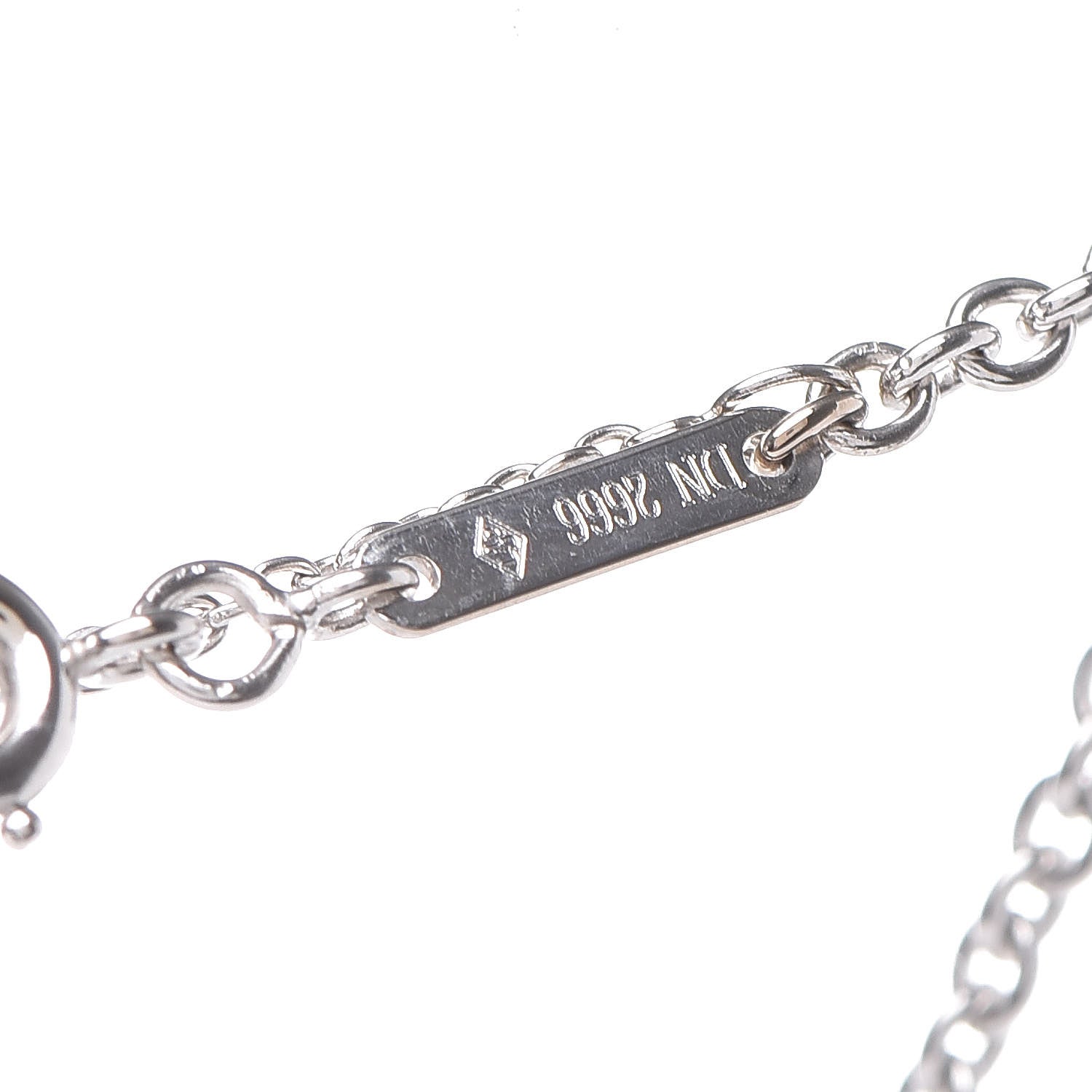 Cartier 18K White Gold Diamond Heart Double C Pendant Necklace 7 of 9