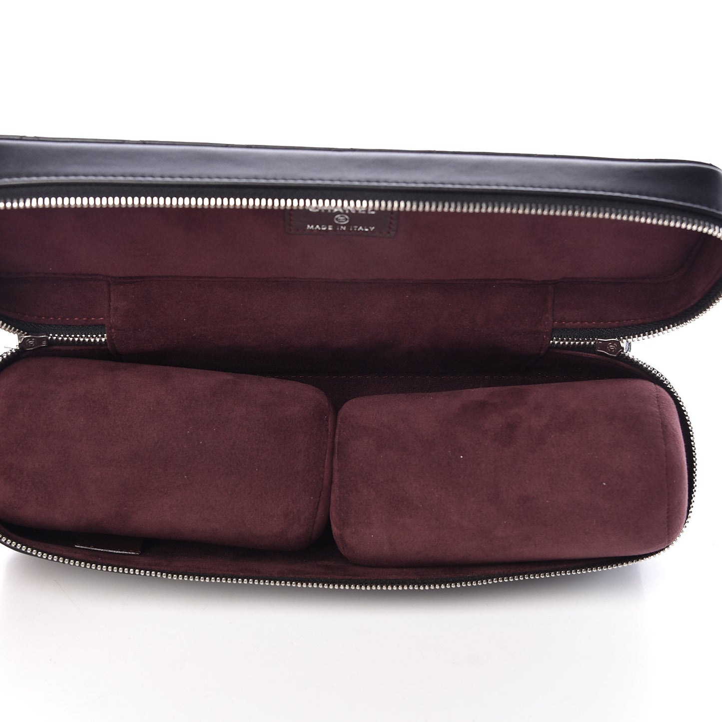Lambskin Quilted Watch Case Black