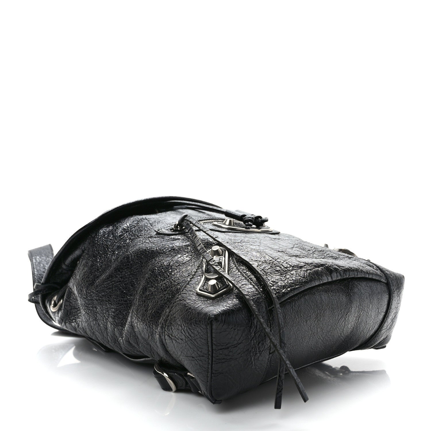 Balenciaga Agneau Silver Metallic Edge Hardware Backpack Black 3 of 10