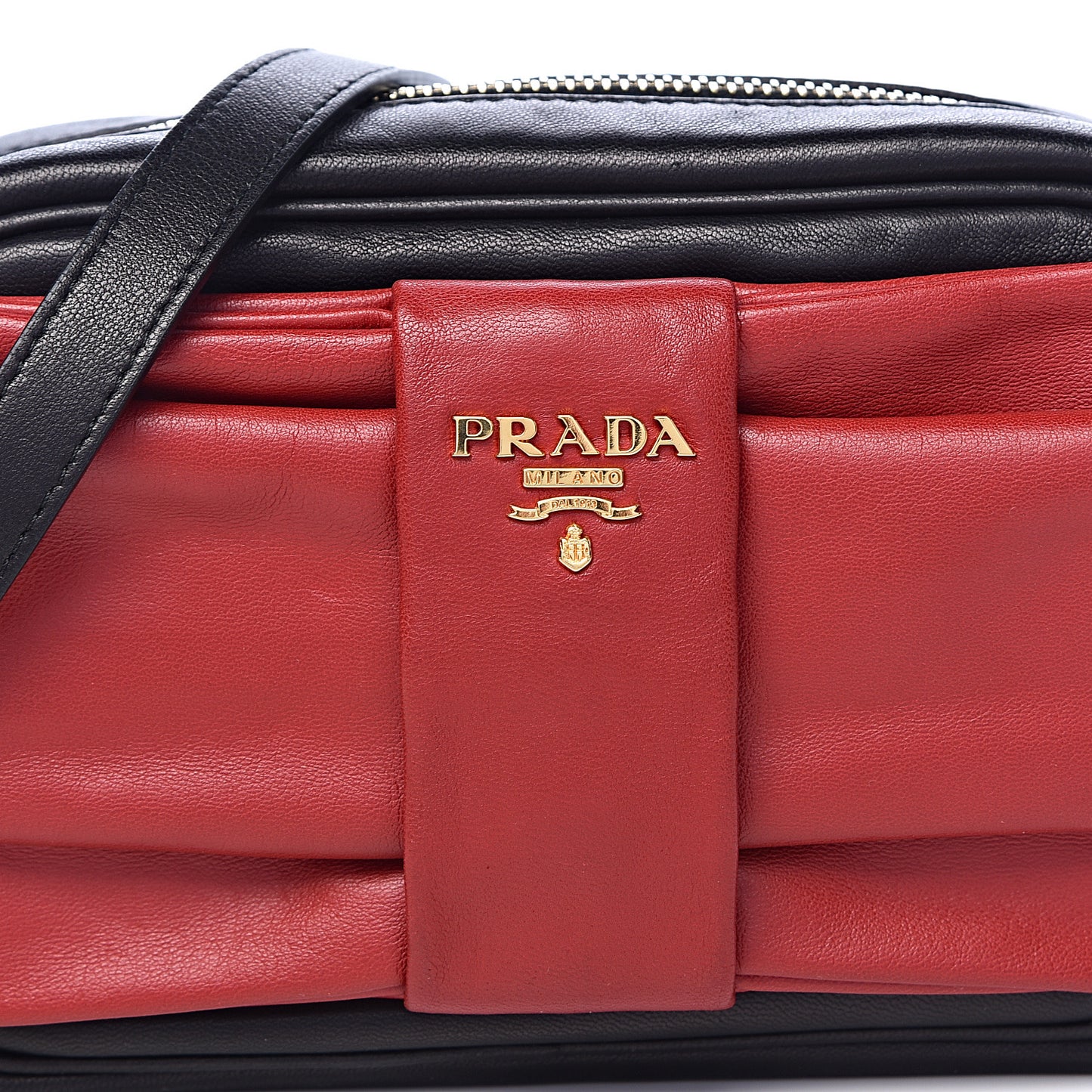 Nappa Fiocco Bow Crossbody Clutch Black Fuoco