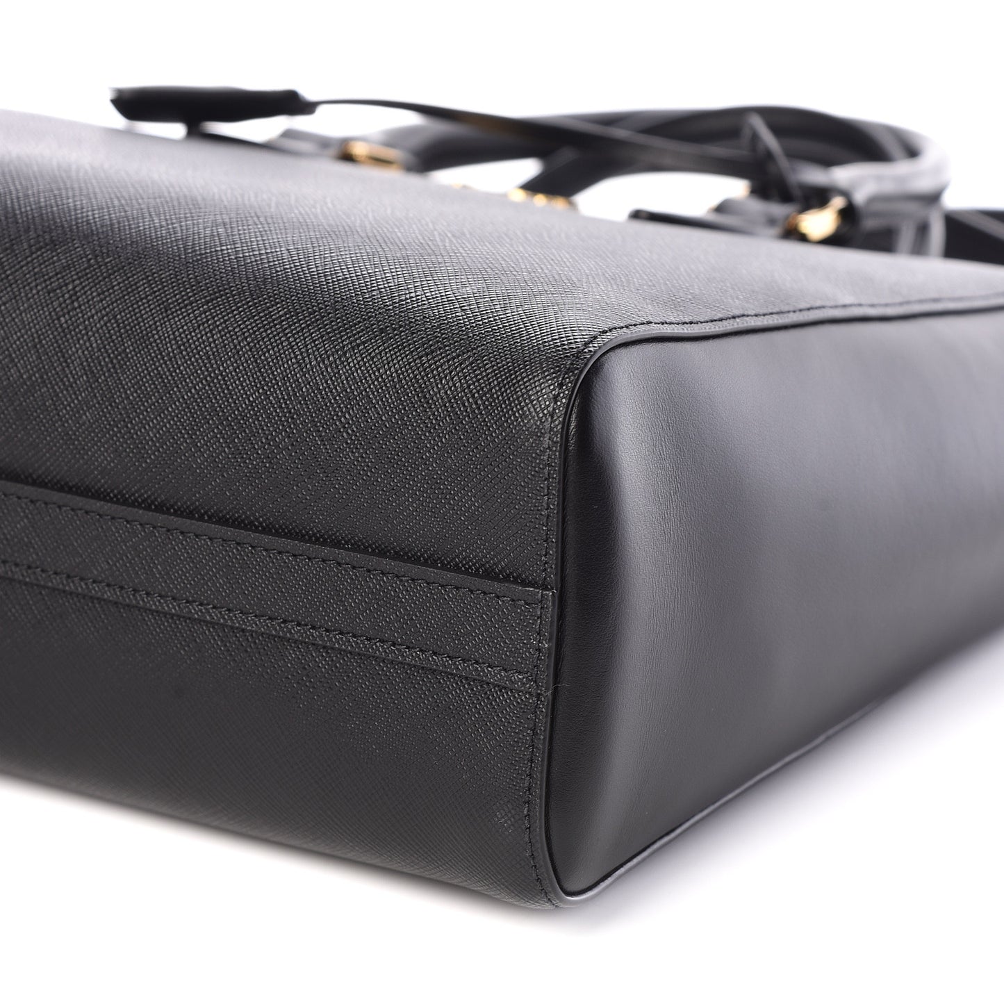 Saffiano Soft Calfskin Zippered Tote Black