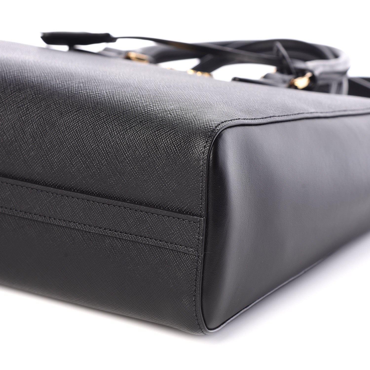 Prada Saffiano Soft Calfskin Zippered Tote Black 7 of 13
