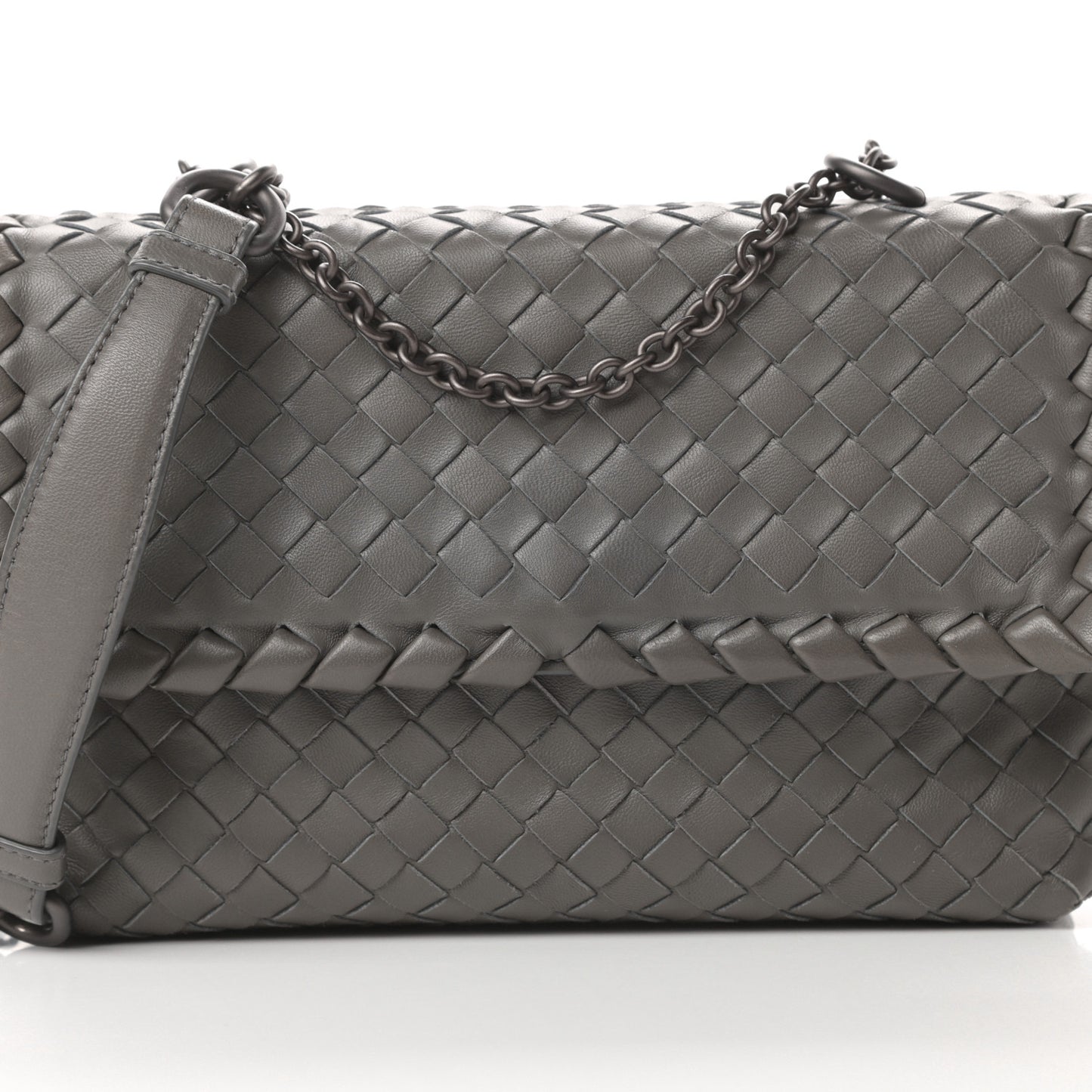 Nappa Intrecciato Baby Olimpia Shoulder Bag Steel