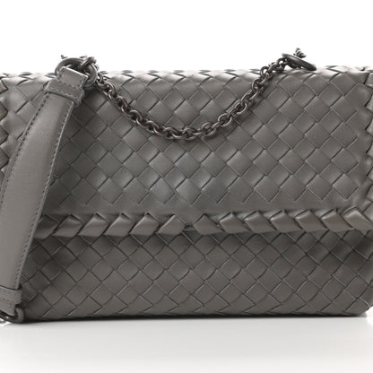 Bottega Veneta Nappa Intrecciato Baby Olimpia Shoulder Bag Steel 8 of 13