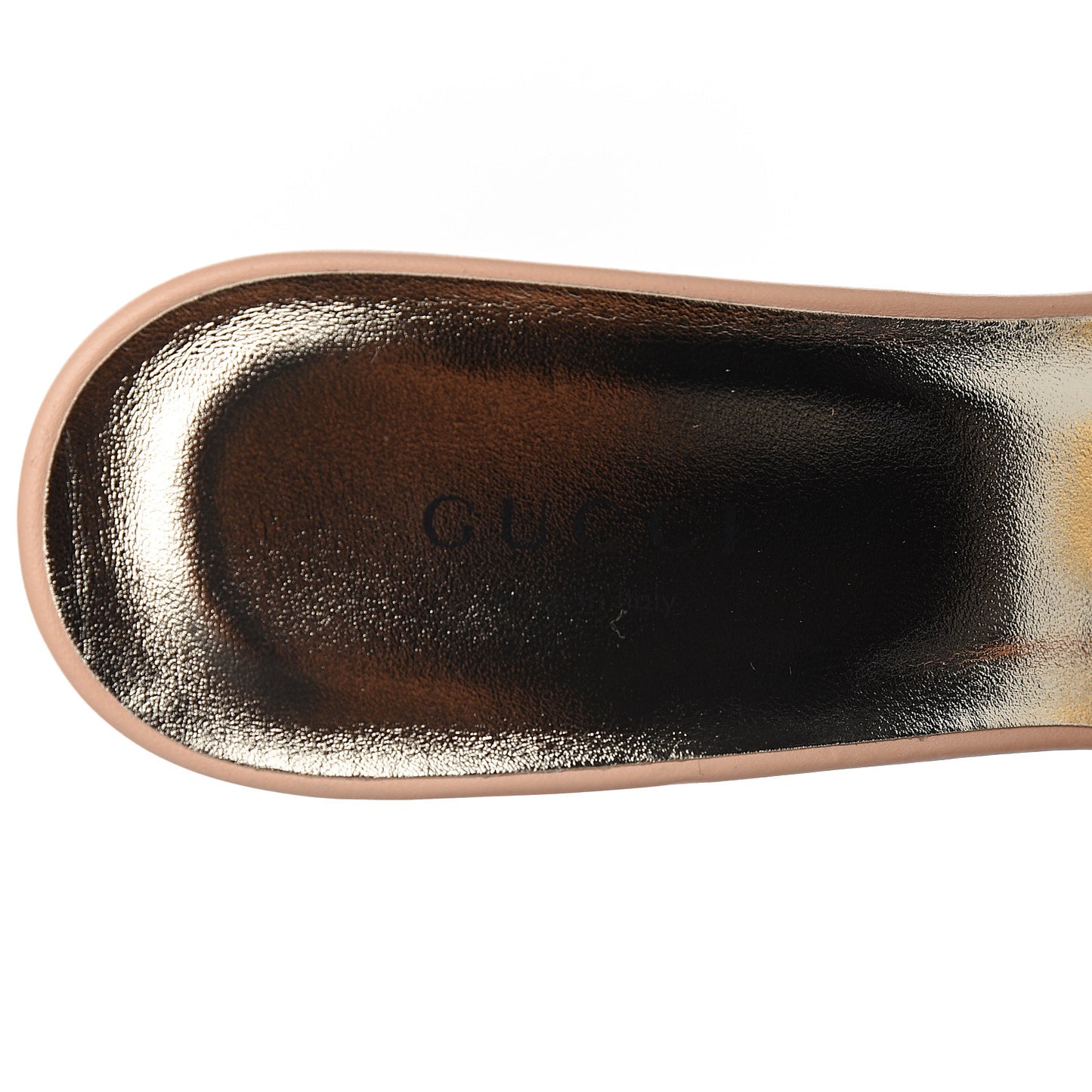 Nappa Dora Tiger Head Mid Heel Slide Sandals 36 Skin Rose
