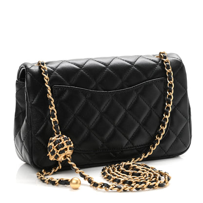 Chanel Lambskin Quilted Mini Rectangular Pearl Crush Flap Black 3 of 11