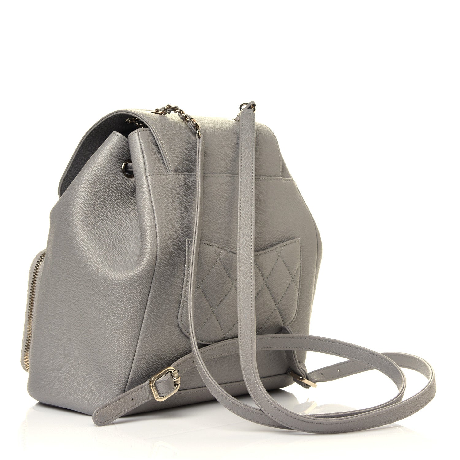 Chanel Caviar Quilted Business Affinity Backpack Grey 3 of 14