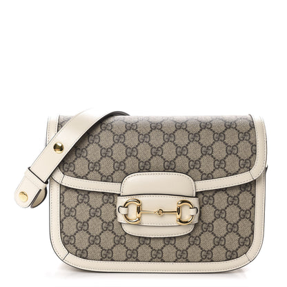 Gucci GG Supreme Monogram Horsebit 1955 Shoulder Bag Beige Mystic White 1 of 10