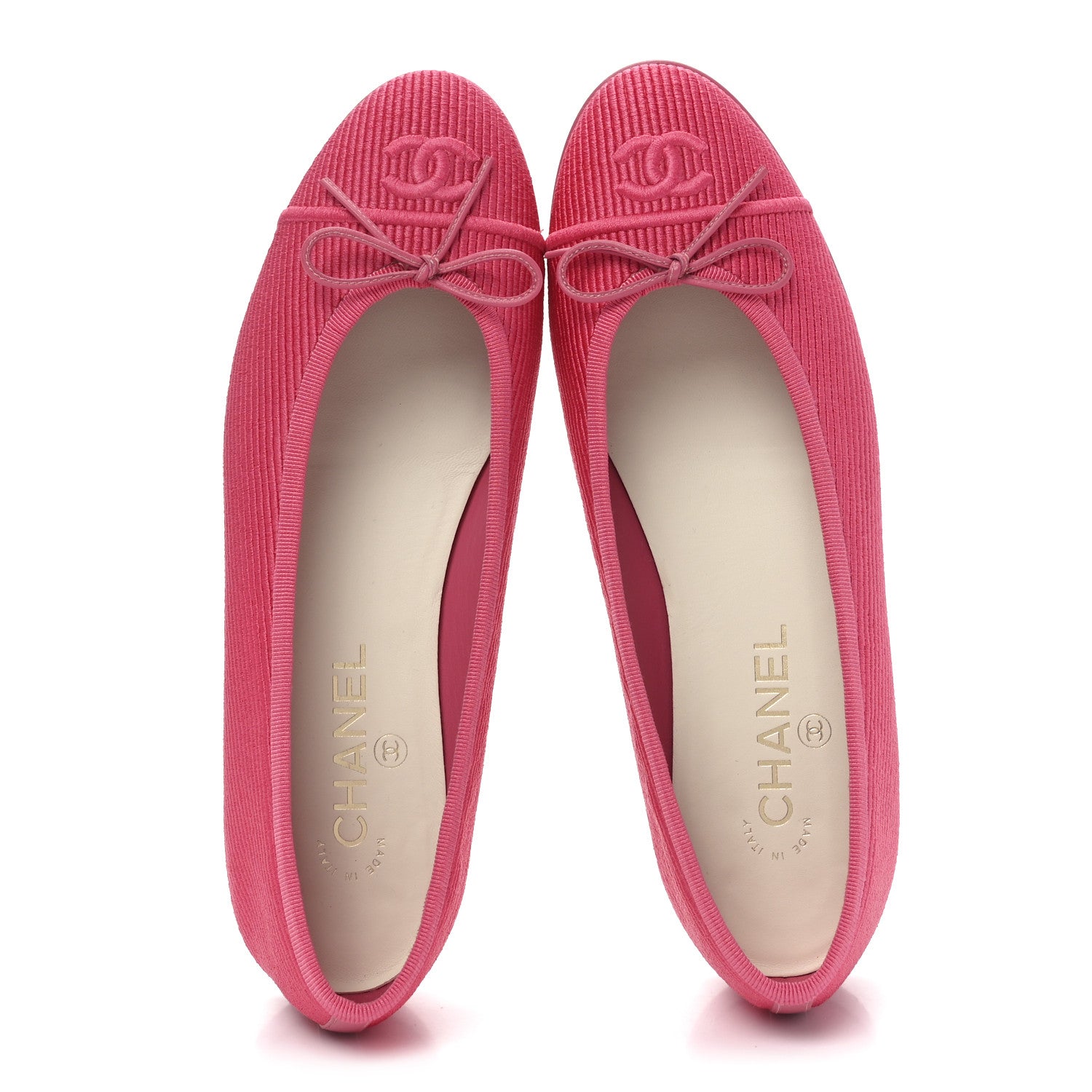 Chanel Embroidered Fabric Cap Toe CC Ballerina Flats 39 Dark Pink 2 of 9