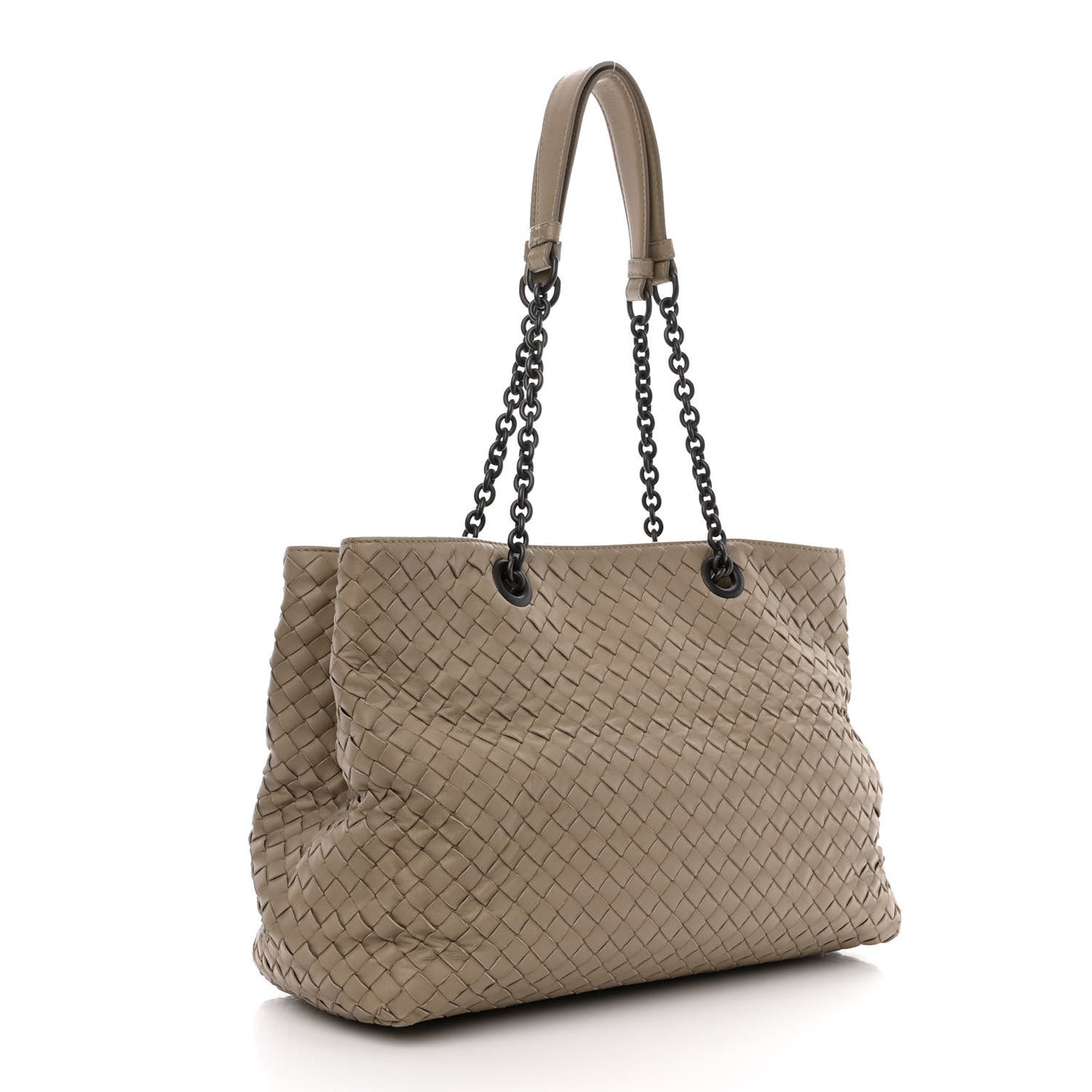 Nappa Intrecciato Top Handle Tote Fume