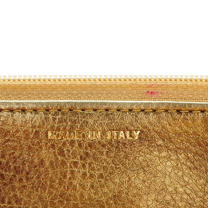 Chanel Metallic Distressed Calfskin Quilted Boy Wallet On Chain WOC Gold 7 of 8