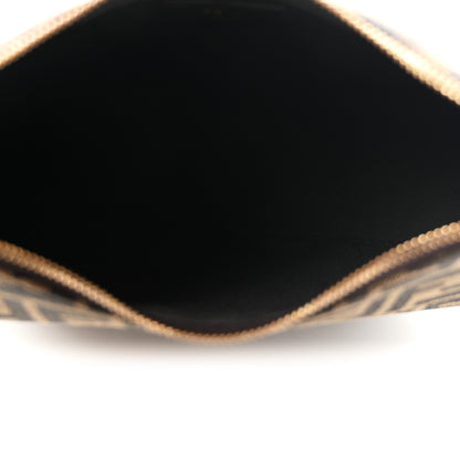 Fendi Fabric Jacquard Vitello Grace FF 1974 Small Fendigraphy Hobo Bag Tobacco Moro Ebano 5 of 10